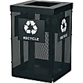 Safco Onyx Waste Receptacle - Overlapping Lid - 36 gal Capacity - Durable, Powder Coated - 29.8" Height x 19.5" Width x 19.5" Depth - Steel - Black - 1 Each