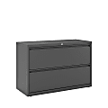 WorkPro® 42"W x 18-5/8"D Lateral 2-Drawer File Cabinet, Charcoal 1 thumbnail image