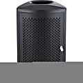 Safco Nook Indoor Waste Receptacle - 20 gal Capacity - Triangular - Durable, Powder Coated, Perforated, Corrosion Resistance, Latch Door - 34" Height x 21" Width x 21" Depth - Steel - Black - 1 Each