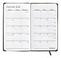 AT-A-GLANCE® Fine Diary Weekly/Monthly Pocket Diary, 3" x 6", Black/Brown