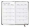 AT-A-GLANCE® Fine Diary Weekly/Monthly Pocket Diary, 3" x 6", Black/Brown 1 thumbnail image