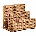 U Brands Woven Letter Sorter, 2 Compartment(s), 5"H x 6.10"W x 4.20"D, Sturdy, Brown 1 thumbnail image