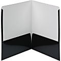 Smead® High-Gloss 2-Pocket Folders, Letter Size, Black, Box Of 25 Folders