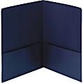 Smead® Linen 2-Pocket Folders, Letter Size, Dark Blue, Box Of 25 Folders