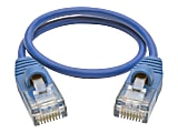 Tripp Lite 1ft Cat5e Cat5 Snagless Molded Slim UTP Patch Cable RJ45 M/M Blue 1' - First End: 1x RJ-45 Male Network - N001S01BL 1 thumbnail image