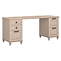 kathy ireland® Home by Bush Furniture Volcano Dusk Double Pedestal Desk, Driftwood Dreams, Standard Delivery