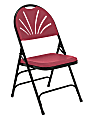 National Public Seating Fan Back Folding Chair, Burgundy/Black, Set Of 4