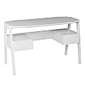 SEI Furniture Clyden 49"W Mid-Century Modern Writing Desk With Storage, White