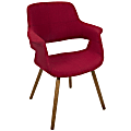 LumiSource Vintage Flair Chair, Walnut/Red