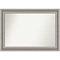 Amanti Art Non-Beveled Rectangle Framed Bathroom Wall Mirror, 29-1/2” x 41-1/2”, Parlor Silver