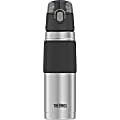 Thermos Stainless Steel Hydration Bottle - 18 fl oz (532.3 mL) - Vacuum - Black, Stainless Steel