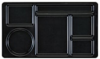 Cambro Camwear 6-Compartment Serving Trays, 8-3/4" x 15", Black, Set Of 24 Trays 1 thumbnail image