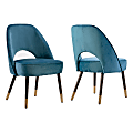 Glamour Home Amber Dining Chairs, Blue, Set Of 2 Chairs
