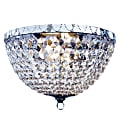 Lalia Home Drop 2-Light Flush-Mount Ceiling Lamp, 13"H, Crystal/Chrome