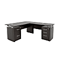 Forward Furniture Diamond 66"W Double-Pedestal L-Desk, Appalachian Smoke