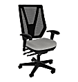 Sitmatic GoodFit Mesh Enhanced Synchron Small-Scale High-Back Chair With Adjustable Arms, Gray Polyurethane/Black 1 thumbnail image