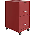 NuSparc 18"D Vertical 2-Drawer Mobile File Cabinet, Red , 1 Each