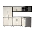 Inval America 95"W 5-Piece Garage Corner Storage System, Chantilly/Dark Gray 1 thumbnail image
