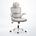 ALPHA HOME Ergonomic Mesh Mid-Back Office Task Chair With Padded Armrests, White