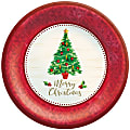 Amscan Classic Christmas Tree Round Paper Plates, 8-1/2", Multicolor, Pack Of 8 1 thumbnail image
