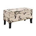 Linon Monica Storage Bench, 18"H x 32"W x 16"D, Multicolor