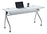 WorkPro® AnyPlace Flip-Top Nesting Training Table, 29-1/2"H x 60"W x 24"D, Light Gray/Silver