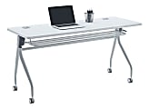 WorkPro® AnyPlace Flip-Top Nesting Training Table, 29-1/2"H x 60"W x 24"D, Light Gray/Silver 1 thumbnail image