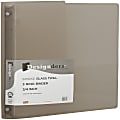 JAM PAPER 3 Ring Plastic Binder, 0.75 inch, Smoke Gray, Sold Individually 1 thumbnail image
