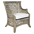 Office Star Kona Rattan Chair, Cream/Gray Washed