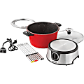 Starfrit® THE ROCK™ 3.2-Quart Electric Fondue Set, 8-9/16”H x 11-3/4”W x 7”D, Red 1 thumbnail image