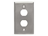 Eaton Tripp Lite Series RJ45 Bulkhead Wall Plate 2 Cutouts Industrial Metal Single Gang TAA - Faceplate - wall mountable - RJ-45 - silver - 2-gang - TAA Compliant