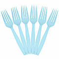 JAM PAPER Big Party Pack of Premium Plastic Forks, Aqua / Light Blue, 100 Disposable Forks/Box  1 thumbnail image