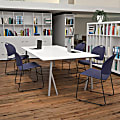 Flash Furniture HERCULES Series Ultra-Compact Stack Chairs, Blue, Set Of 5 Chairs