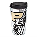Tervis Genuine NCAA Tumbler With Lid, Purdue Boilermakers, 16 Oz, Clear