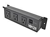 Tripp Lite Protect It! 3-Outlet Surge Protector with Mounting Brackets, 10 ft. Cord, 510 Joules, 2 USB Charging Ports, Black Housing - Surge protector - 15 A - AC 120 V - output connectors: 3 - 10 ft cord - black