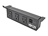 Eaton Tripp Lite Series Protect It! 3-Outlet Surge Protector with Mounting Brackets, 10 ft. Cord, 510 Joules, 2 USB Charging Ports, Black Housing - Surge protector - 15 A - AC 120 V - output connectors: 3 - 10 ft cord - black