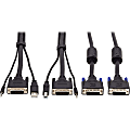 Tripp Lite Dual DVI KVM Cable Kit 3 in 1 DVI USB 3.5mm Audio 3xM/3xM 10ft - 10 ft KVM Cable for KVM Switch, Computer, Monitor60 MB/s - Supports up to 2560 x 1600 - Gold Plated Contact - Black