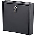 Safco® Wall-Mounted Inter-department Steel Mailbox With Lock, 12" x 12", Black