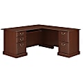 Bush Business Furniture Saratoga 66"W L-Shaped Corner Desk, Harvest Cherry, Standard Delivery