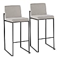 LumiSource Fuji High-Back Bar Stools, Gray/Black, Set Of 2 Stools, B30FUJIHBBKFGY2 1 thumbnail image