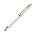 Cross® Calais Ballpoint Pen, Medium Point, 1.0 mm, White/Rose Gold Barrel, Black Ink