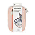 U Brands® Dual Zip Canvas Tech Pouch, 5”H x 2-1/4”W x 7-13/16”D, Dusty Rose Pink 1 thumbnail image