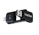 Imation 2-in-1 Swivel Micro USB Flash Drive, 64GB