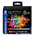 Staedtler Pigment Brush Pens, Basic Colors, Set Of 12 Pens 1 thumbnail image