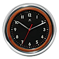 Infinity Instruments Contemporary Wall Clock, 12"H x 12"W x 2 3/4"D, Black/Silver