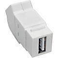 Eaton Tripp Lite Series USB 2.0 All-in-One Keystone/Panel Mount Angled Coupler (F/F), White - USB adapter - U060000KPAWH 1 thumbnail image