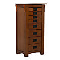 Powell Mairzee 8-Drawer Jewelry Armoire, 40-5/8"H x 19-5/8"W x 15-1/4"D, Misson Oak