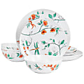 Martha Stewart 12-Piece Dragonfly Melamine Dinnerware Set, White