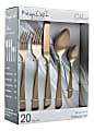 MegaChef Gibbous Stainless-Steel 20-Piece Flatware Utensil Set, Matte Rose Gold