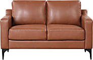 Lifestyle Solutions Serta Florence Faux Leather Loveseat, 35"H x 55-1/2"W x 33-1/2"D, Brown